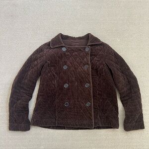 Charter Club Quilted Dark Brown Peacoat